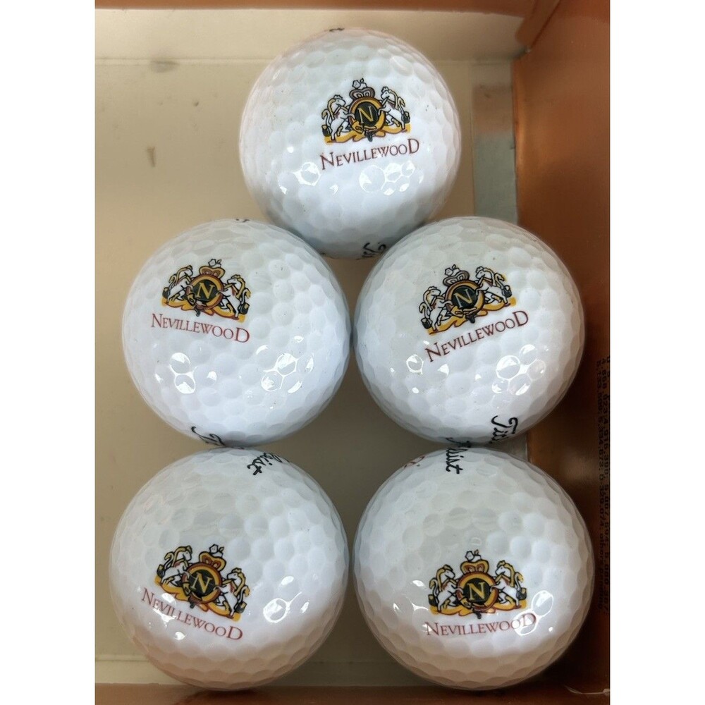 5 Vintage Titleist Nevillewood Golf Balls Country Club Logo